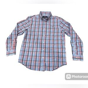 Vineyard Vines Shirt Whale Shirt Long Sleeve Blue Plaid Button Down Medium